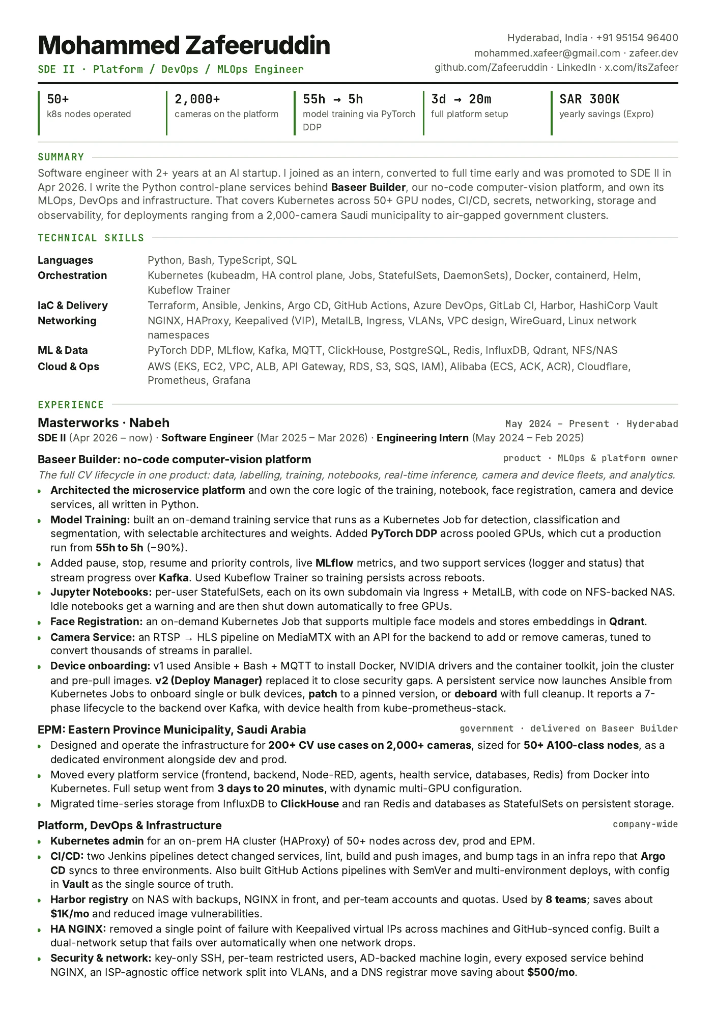 Resume page 1 of 2