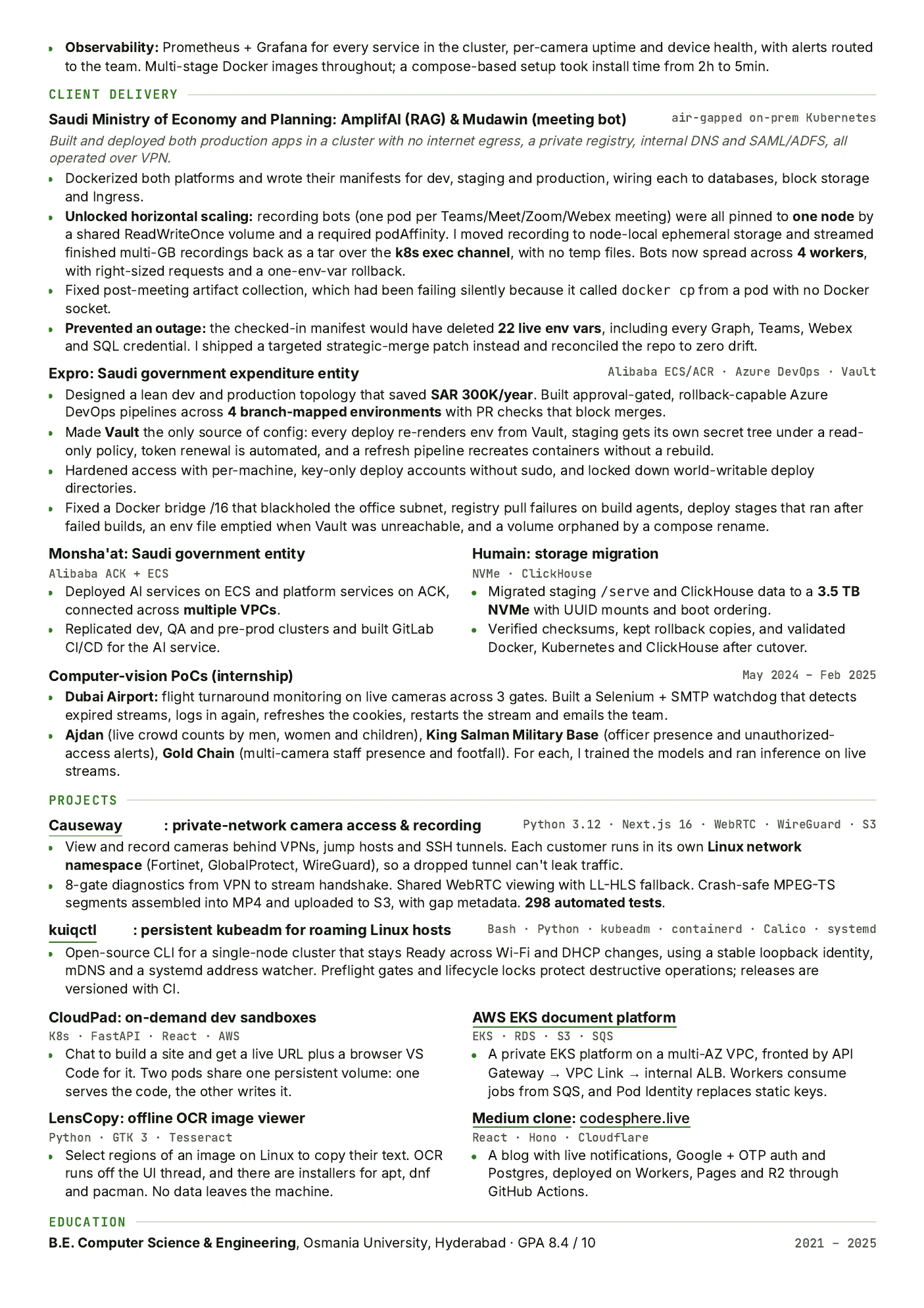 Resume page 2 of 2
